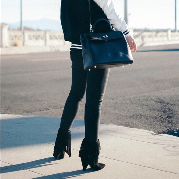 STEVE MADDEN PAYYTON BOOTIE (BLACK FRINGED BOOTIE) - Picture 2 of 8